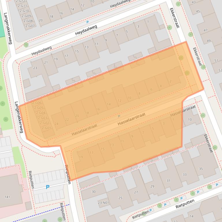 Kaart van postcodegebied 5616SW.