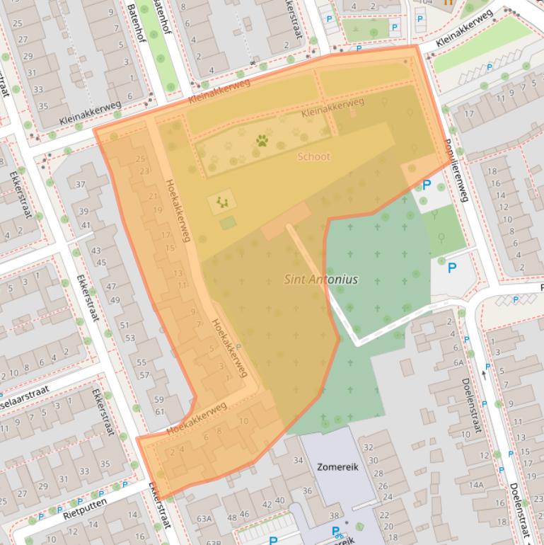 Kaart van postcodegebied 5616SX.