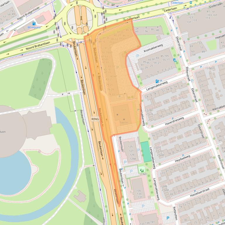 Kaart van postcodegebied 5616VC.