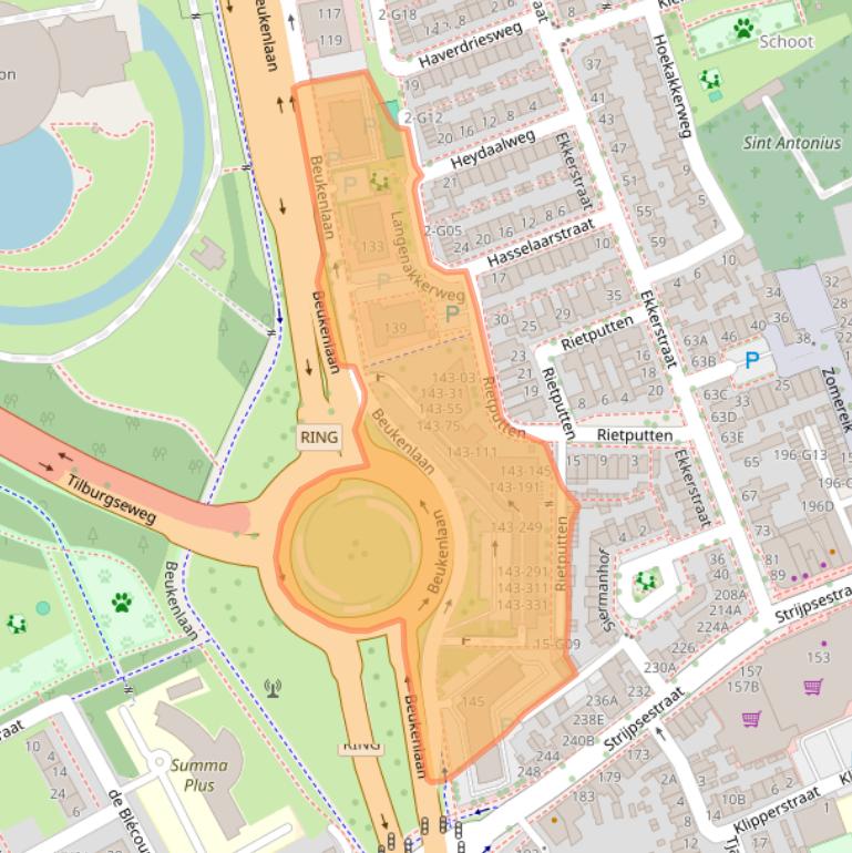 Kaart van postcodegebied 5616VD.