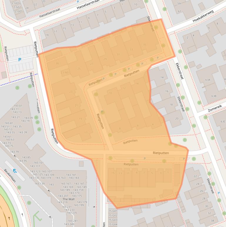 Kaart van postcodegebied 5616VE.