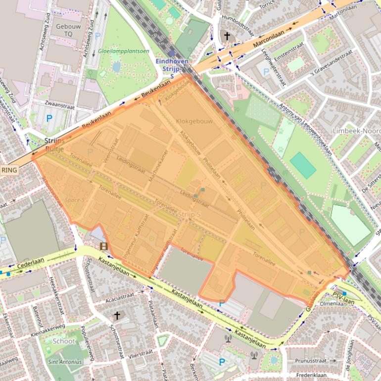 Kaart van postcodegebied 5617.