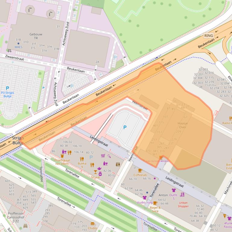 Kaart van postcodegebied 5617AG.