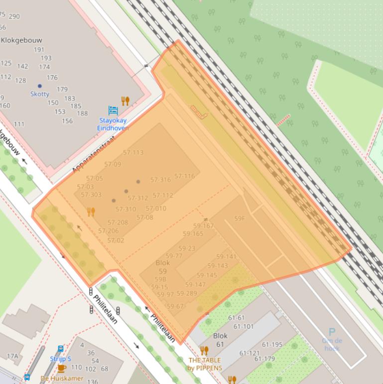 Kaart van postcodegebied 5617AK.