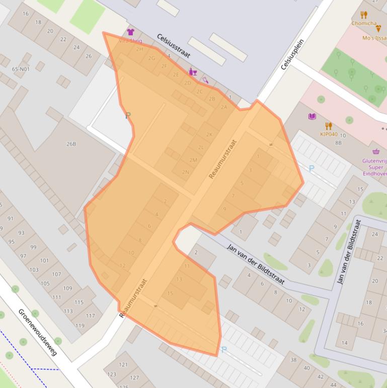 Kaart van postcodegebied 5621BM.