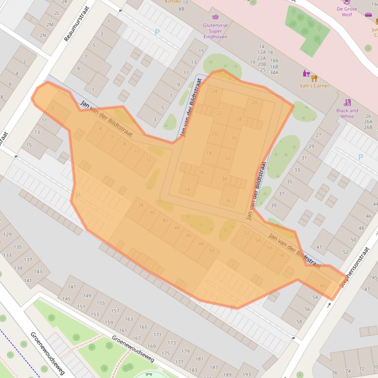 Kaart van postcodegebied 5621GP.