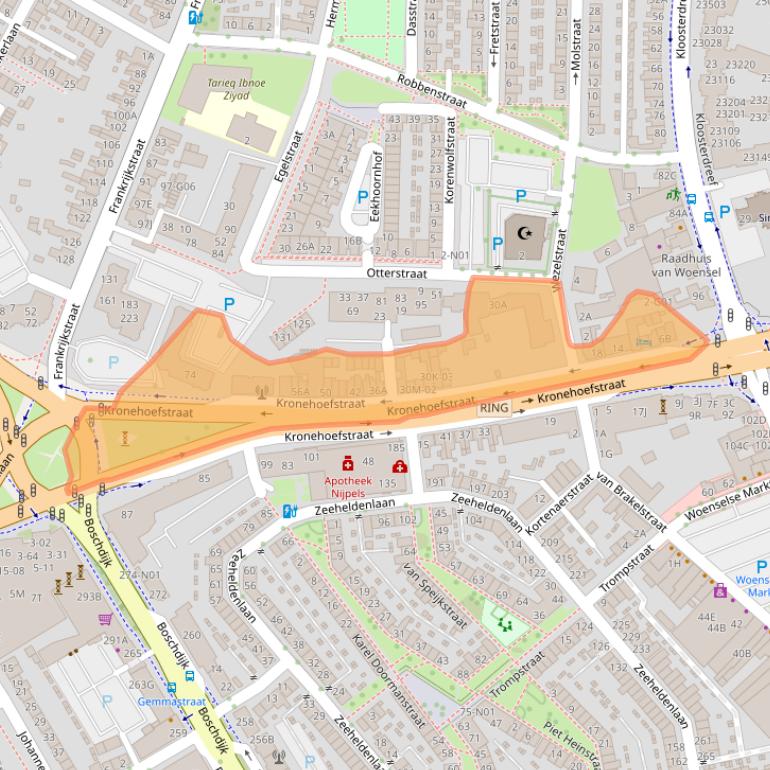 Kaart van postcodegebied 5622AC.