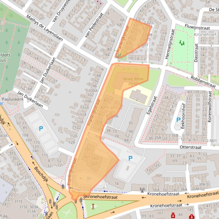 Kaart van postcodegebied 5622AE.
