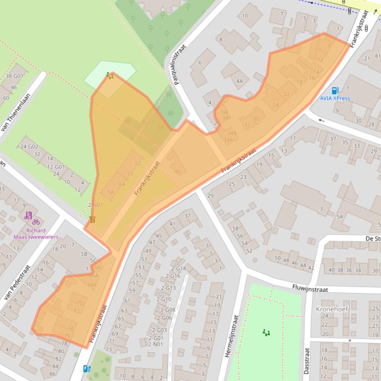 Kaart van postcodegebied 5622AG.