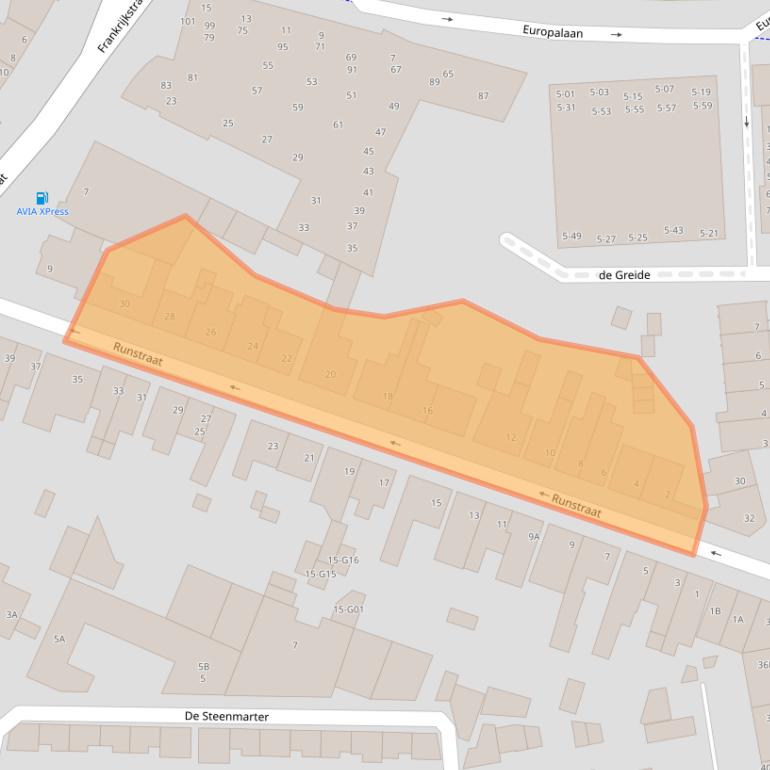 Kaart van postcodegebied 5622AZ.