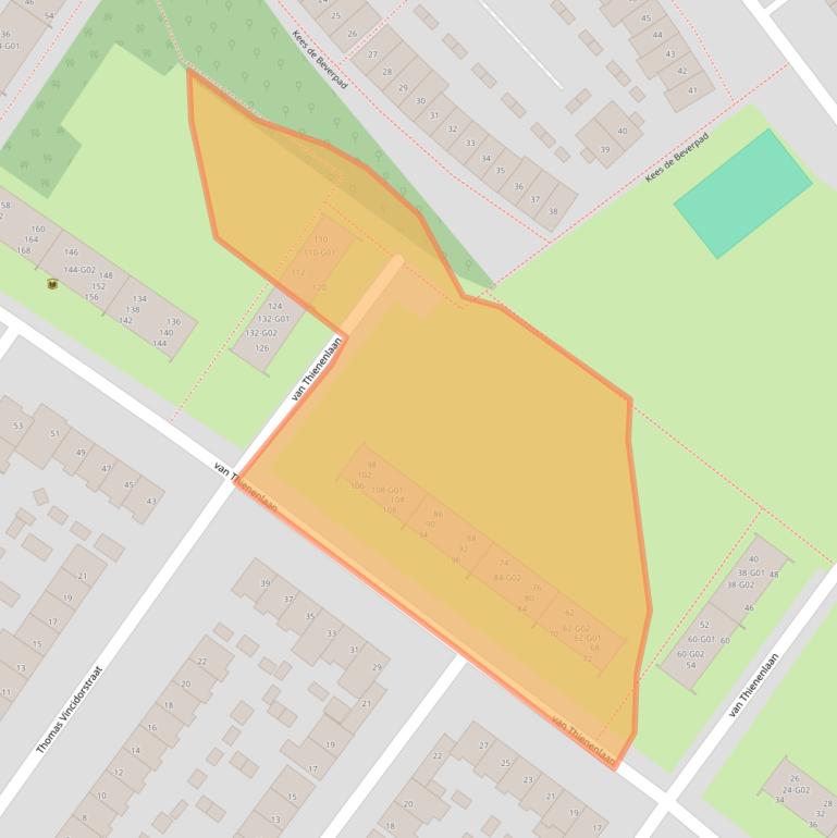 Kaart van postcodegebied 5622BD.