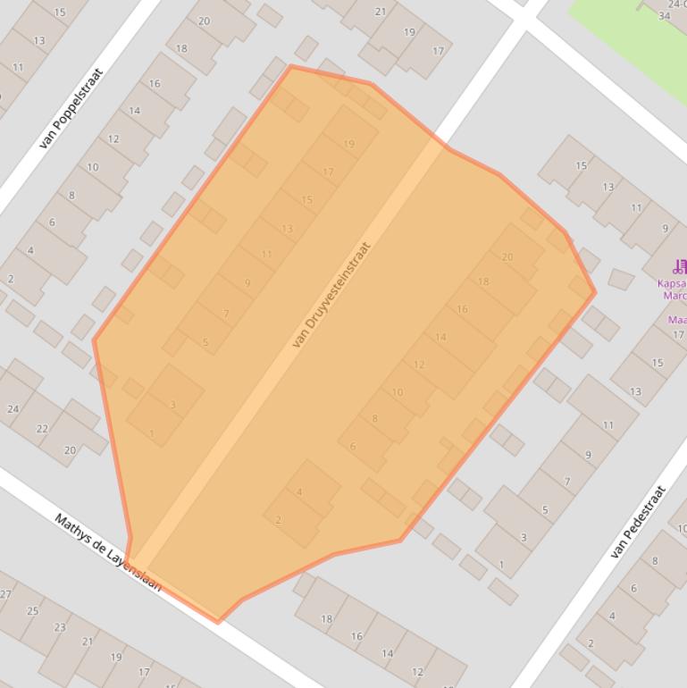 Kaart van postcodegebied 5622BH.