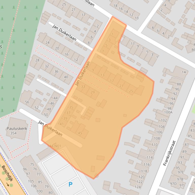 Kaart van postcodegebied 5622BR.