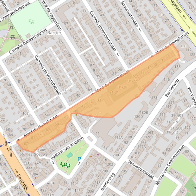 Kaart van postcodegebied 5622CC.