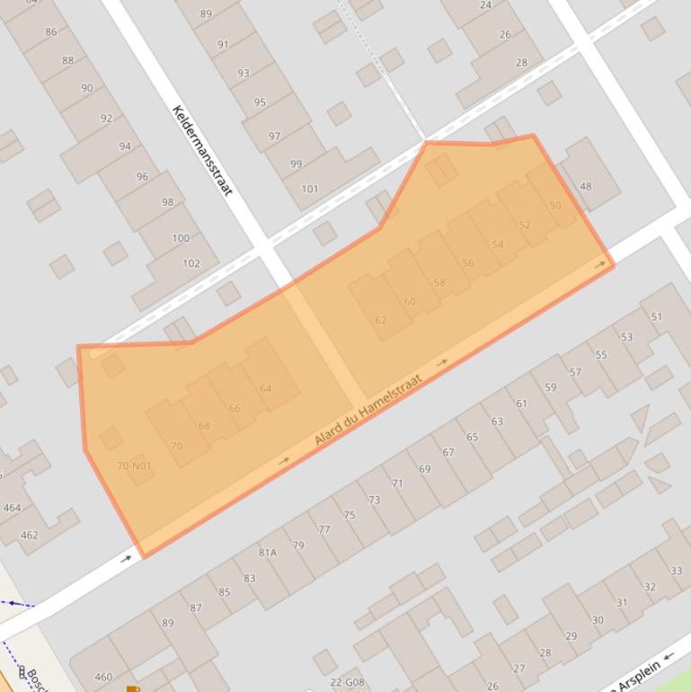 Kaart van postcodegebied 5622CE.