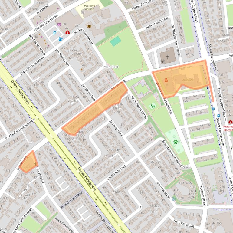Kaart van postcodegebied 5622CL.