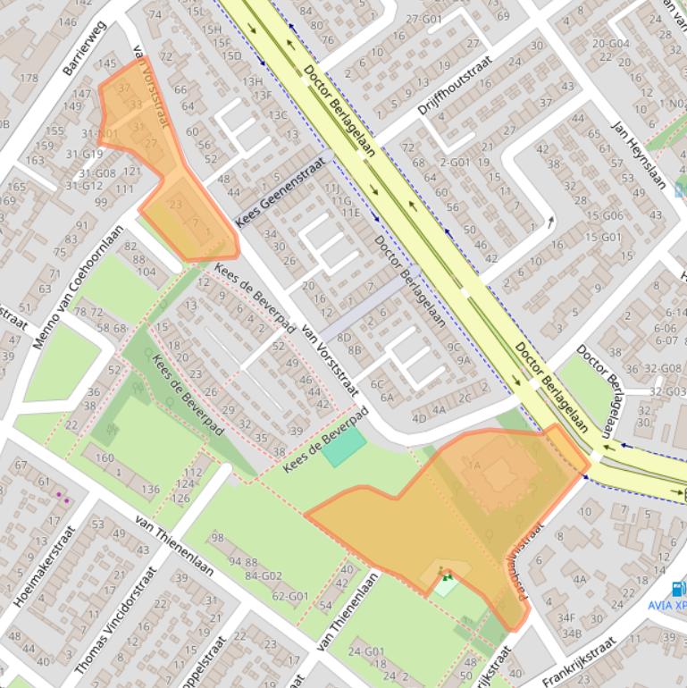 Kaart van postcodegebied 5622CV.