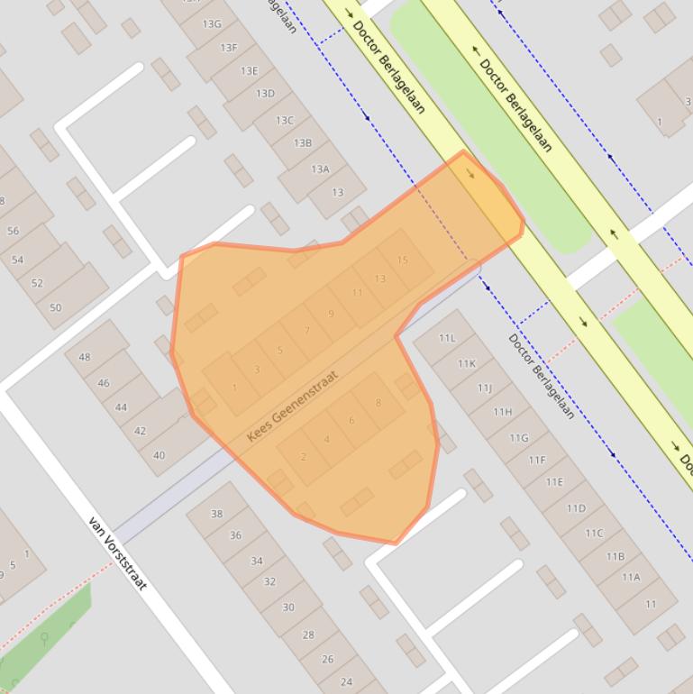 Kaart van postcodegebied 5622DX.