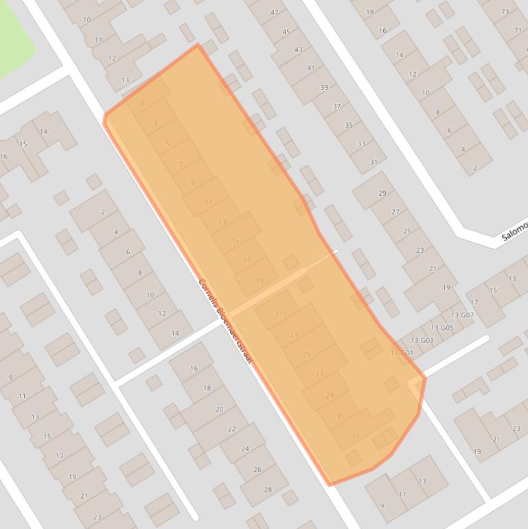Kaart van postcodegebied 5622EA.