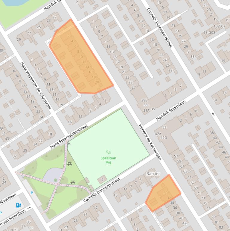 Kaart van postcodegebied 5622EP.