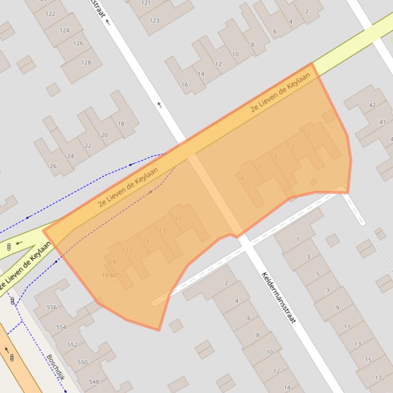 Kaart van postcodegebied 5622GA.