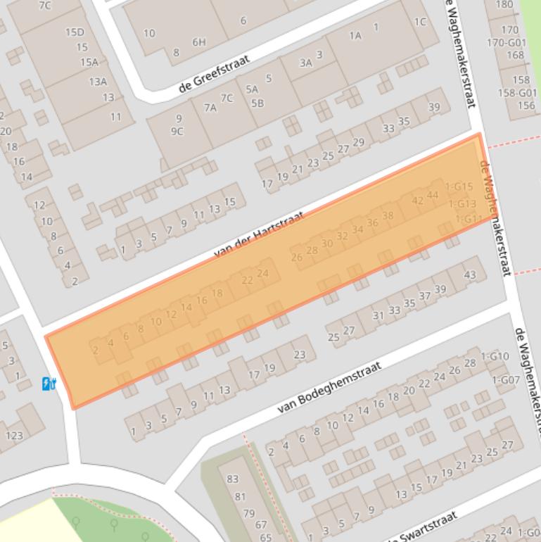 Kaart van postcodegebied 5622GL.