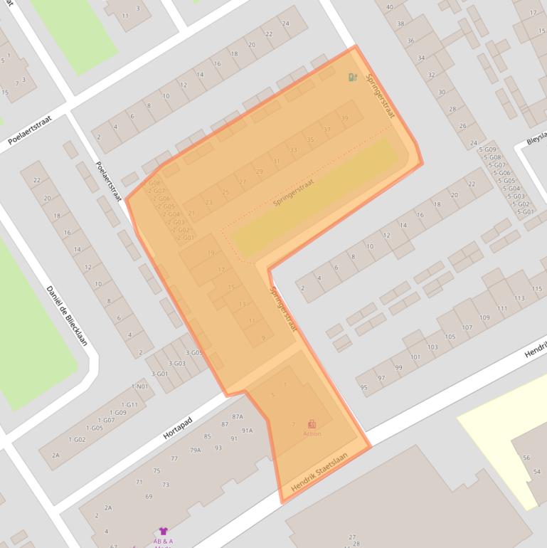 Kaart van postcodegebied 5622GP.