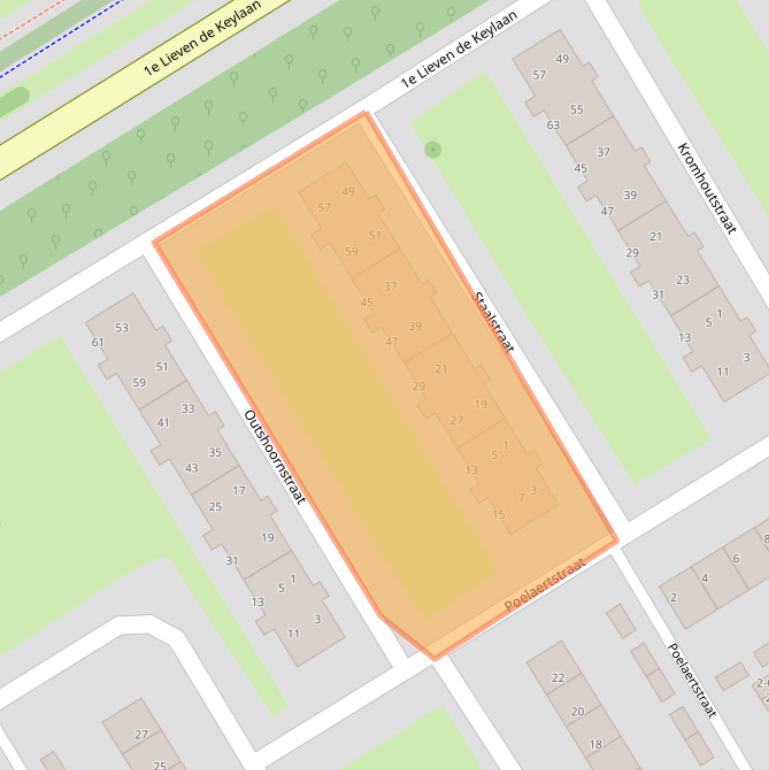 Kaart van postcodegebied 5622GW.