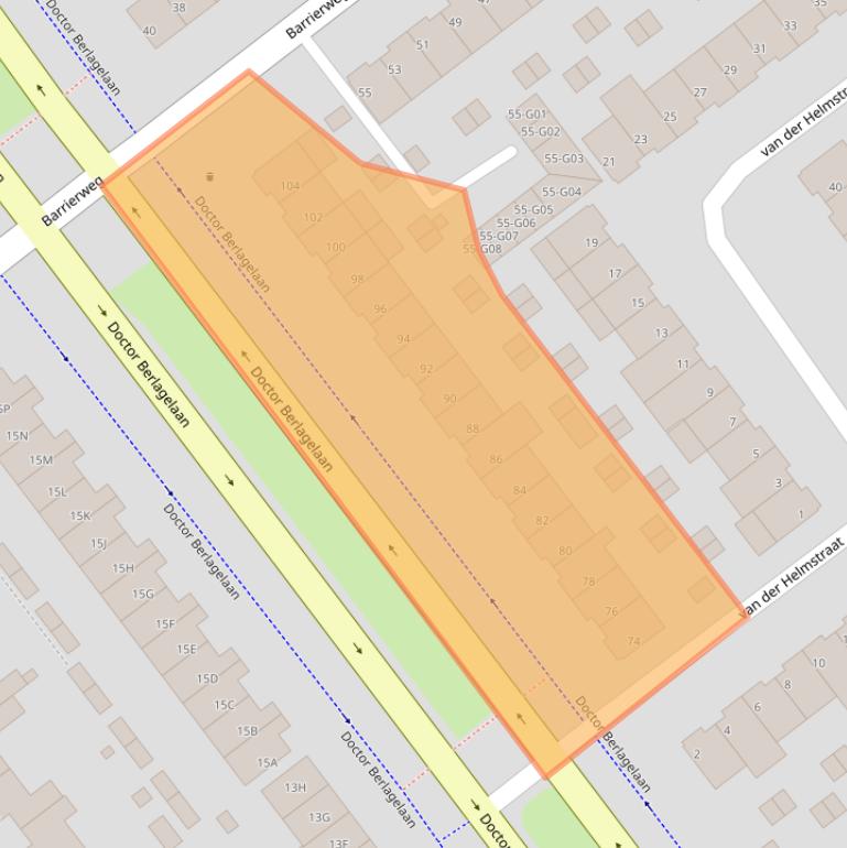 Kaart van postcodegebied 5622HE.