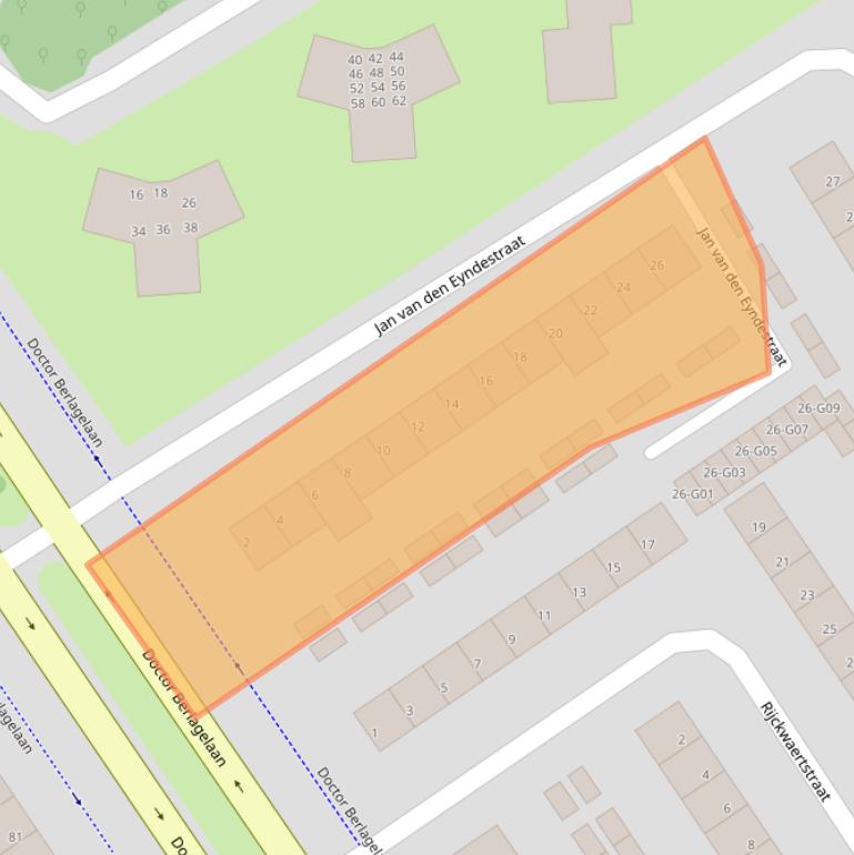 Kaart van postcodegebied 5622HW.