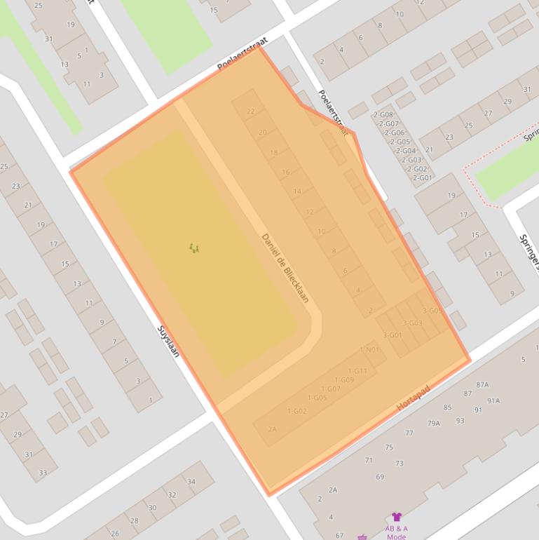 Kaart van postcodegebied 5622HZ.
