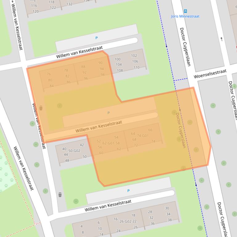 Kaart van postcodegebied 5622JB.