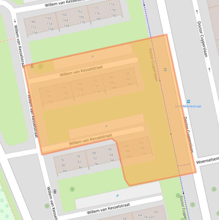 Kaart van postcodegebied 5622JC.