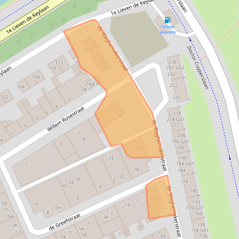 Kaart van postcodegebied 5622JE.