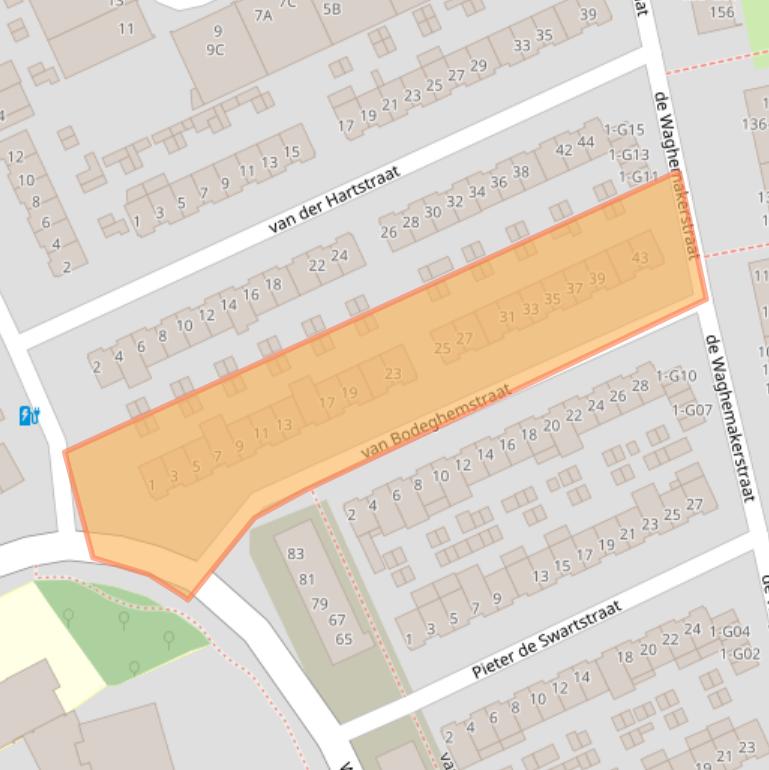 Kaart van postcodegebied 5622JM.
