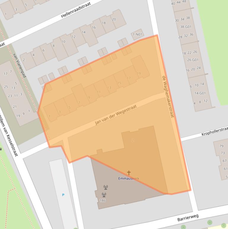 Kaart van postcodegebied 5622JS.