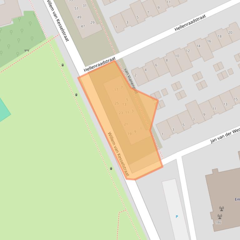 Kaart van postcodegebied 5622JT.