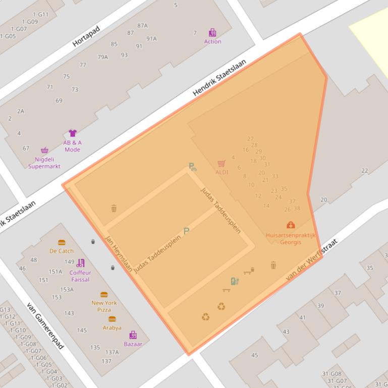 Kaart van postcodegebied 5622JX.