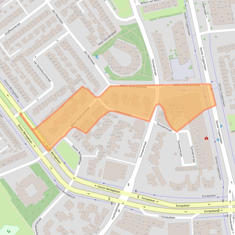 Kaart van postcodegebied 5622KJ.