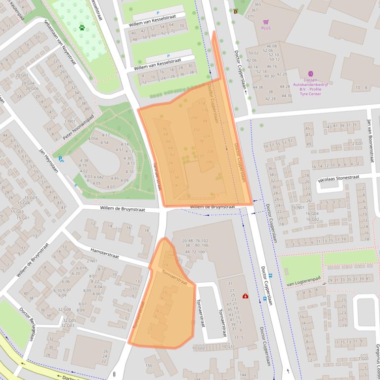 Kaart van postcodegebied 5622KZ.