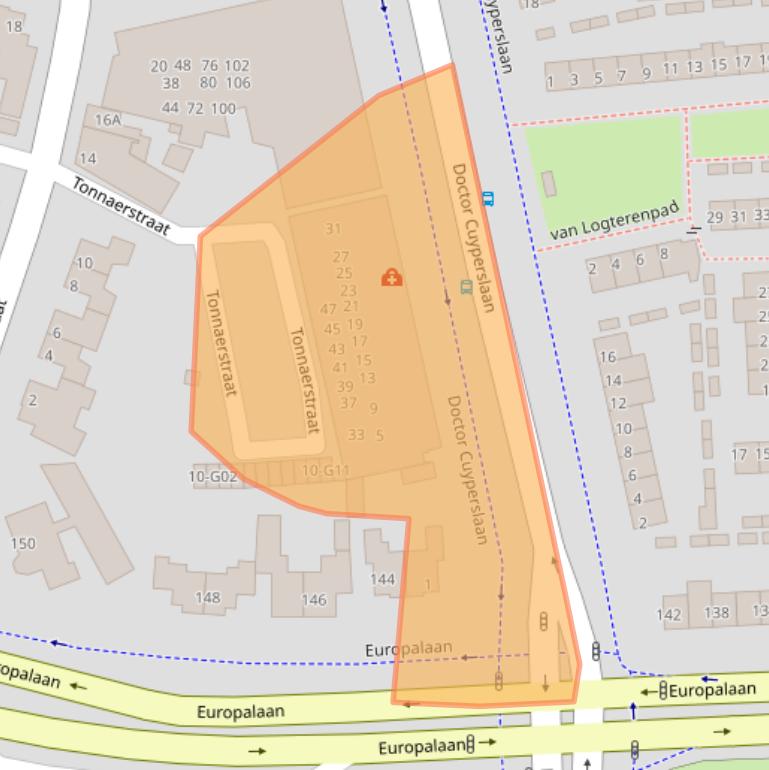 Kaart van postcodegebied 5622MA.