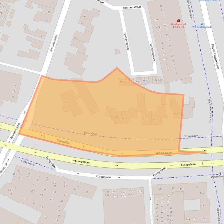 Kaart van postcodegebied 5622NA.