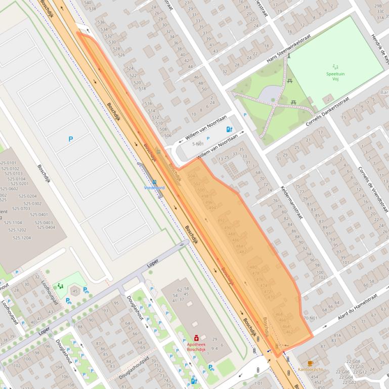 Kaart van postcodegebied 5622PD.
