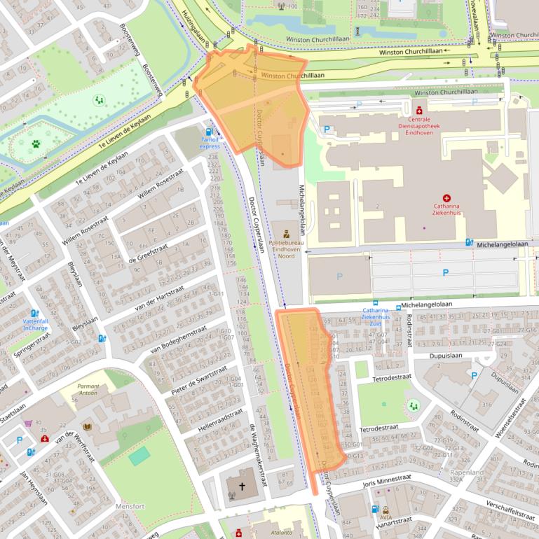 Kaart van postcodegebied 5623BD.