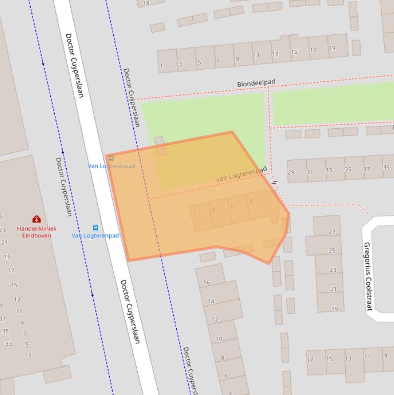 Kaart van postcodegebied 5623BX.