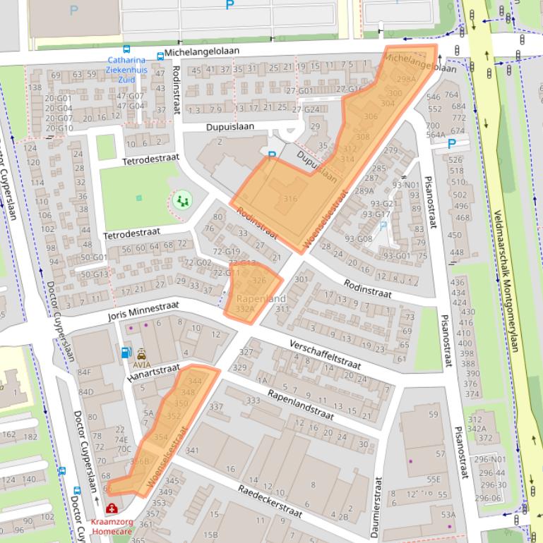 Kaart van postcodegebied 5623EG.