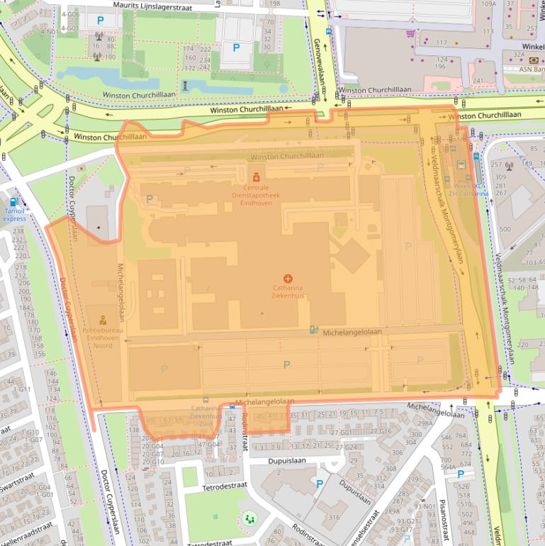 Kaart van postcodegebied 5623EJ.