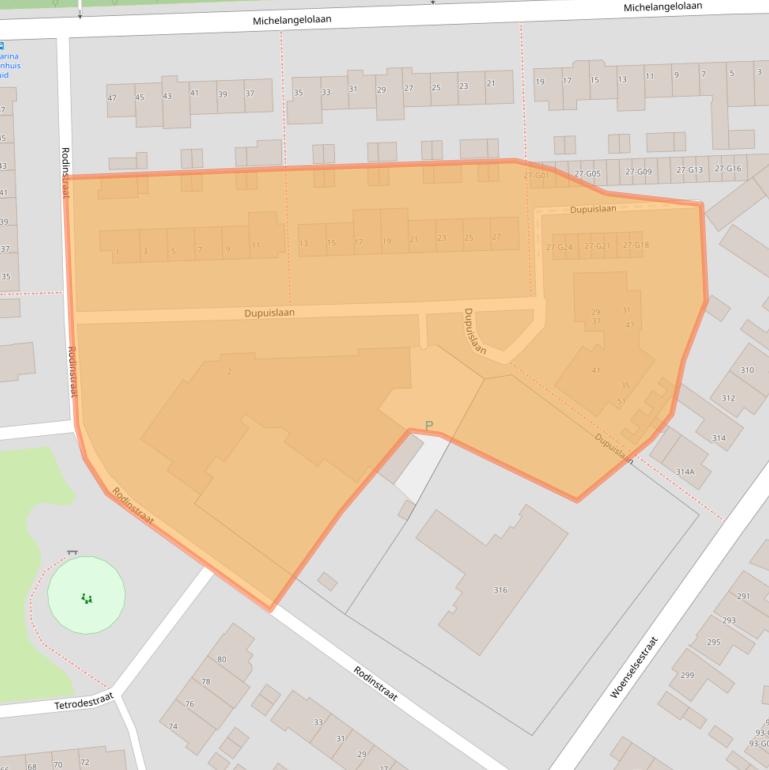 Kaart van postcodegebied 5623EM.