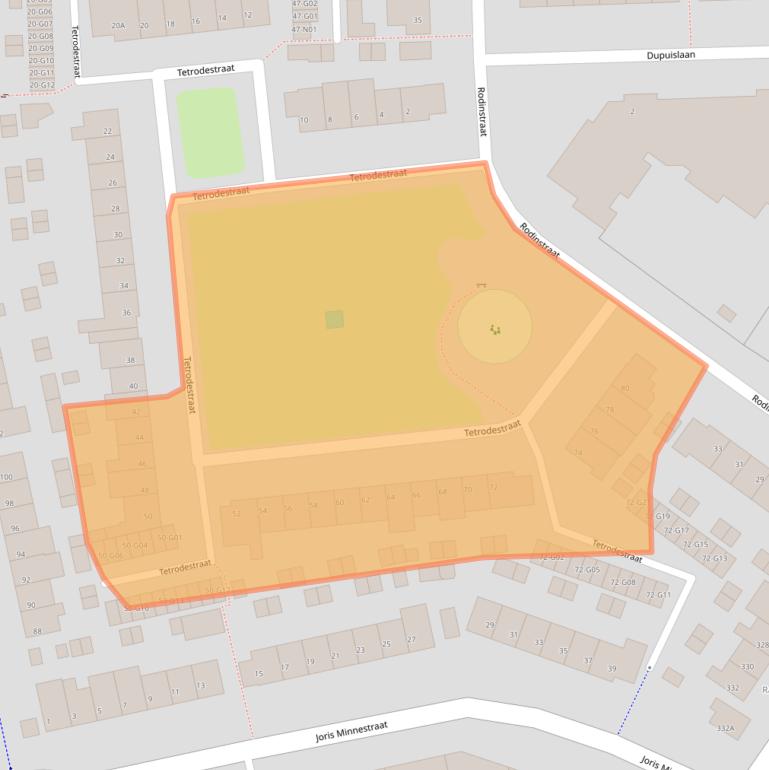 Kaart van postcodegebied 5623EP.