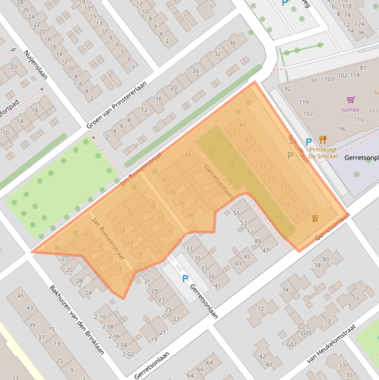 Kaart van postcodegebied 5624JJ.